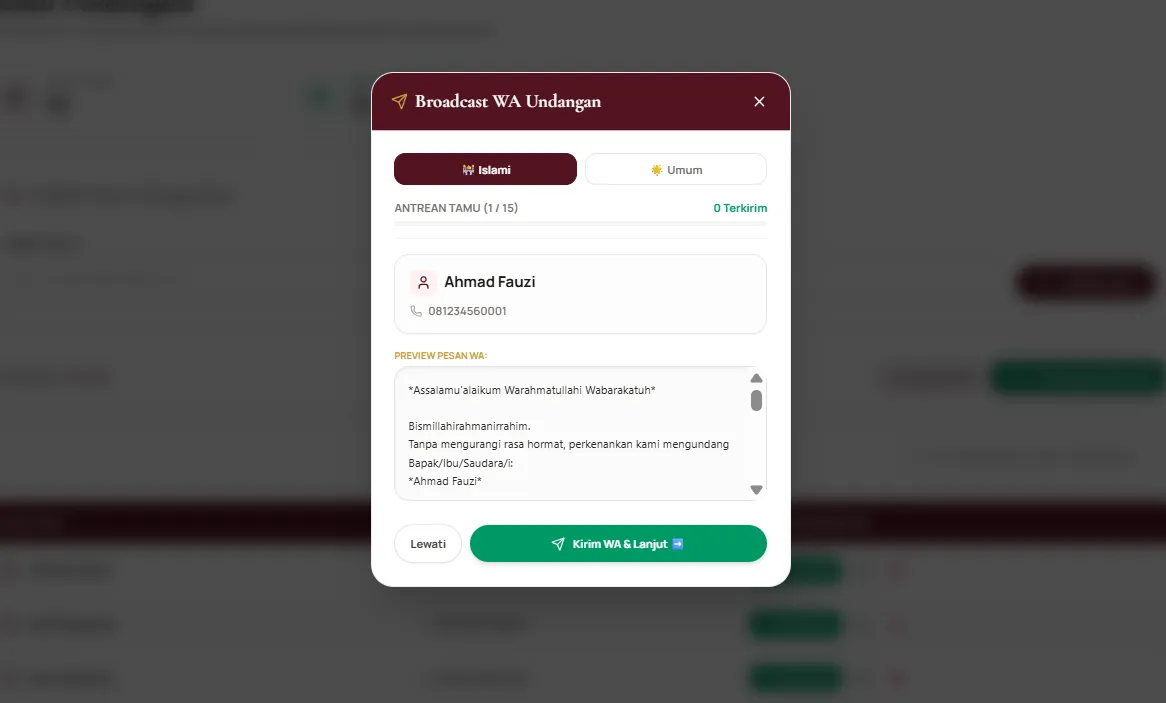 Langkah 04, Bagikan Link ke Tamu